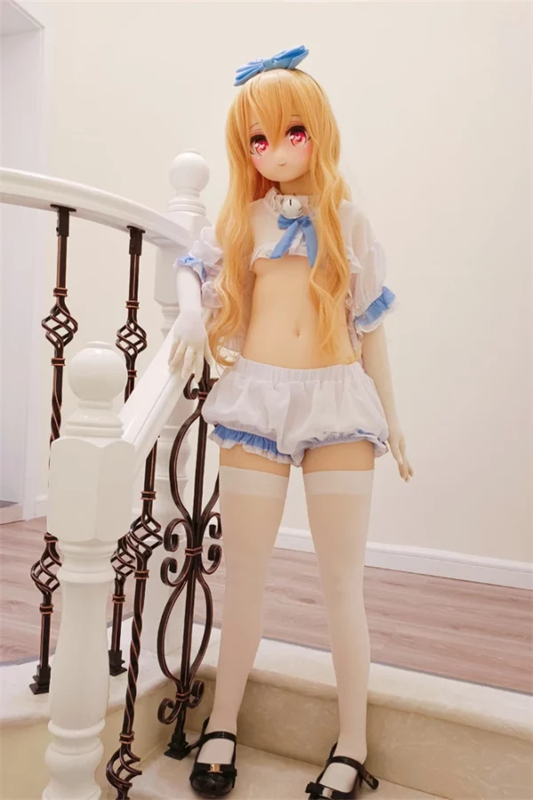 二次元系の双子姉妹ラブドール凛花と唯花 金髪貧乳ロリ 135cmスリムボディ（AotumeDoll、身長、素材選択可能） - new-at11701