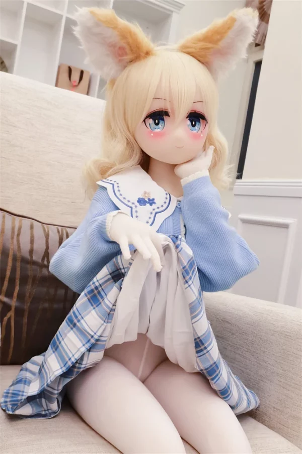 アニメ顔の狐耳ロリラブドール 真由美 135cmスリムボディ（AotumeDoll、身長、素材選択可能） - new-at12601
