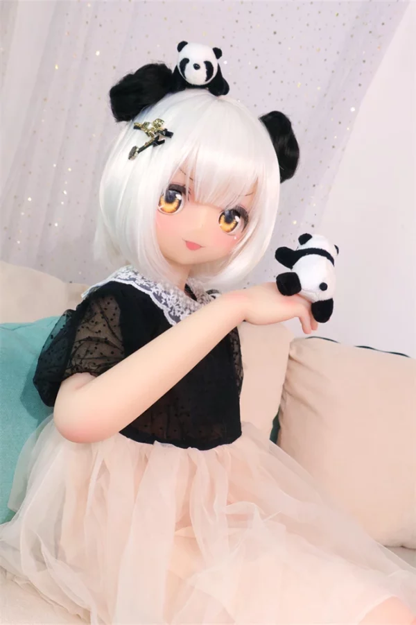 アニメ顔のパンダラブドール理恵 萌え擬人化のジャイアントパンダ コスプレダッチワイフ 135cmボディ（AotumeDoll、身長、素材選択可能） - new-at12701