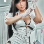 ティファ&エアリス 156cm-171cmボディ選択可能（ビデオ付き、単品の値段、サンプルは167cmと168cm体、フルシリコンラブドール、ナースコスプレ、GameLadyDoll） - gl1010
